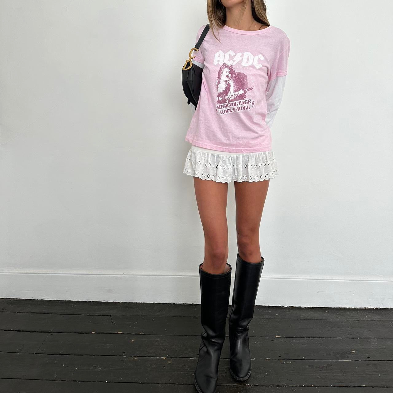 Vintage layered AC/DC long sleeve top