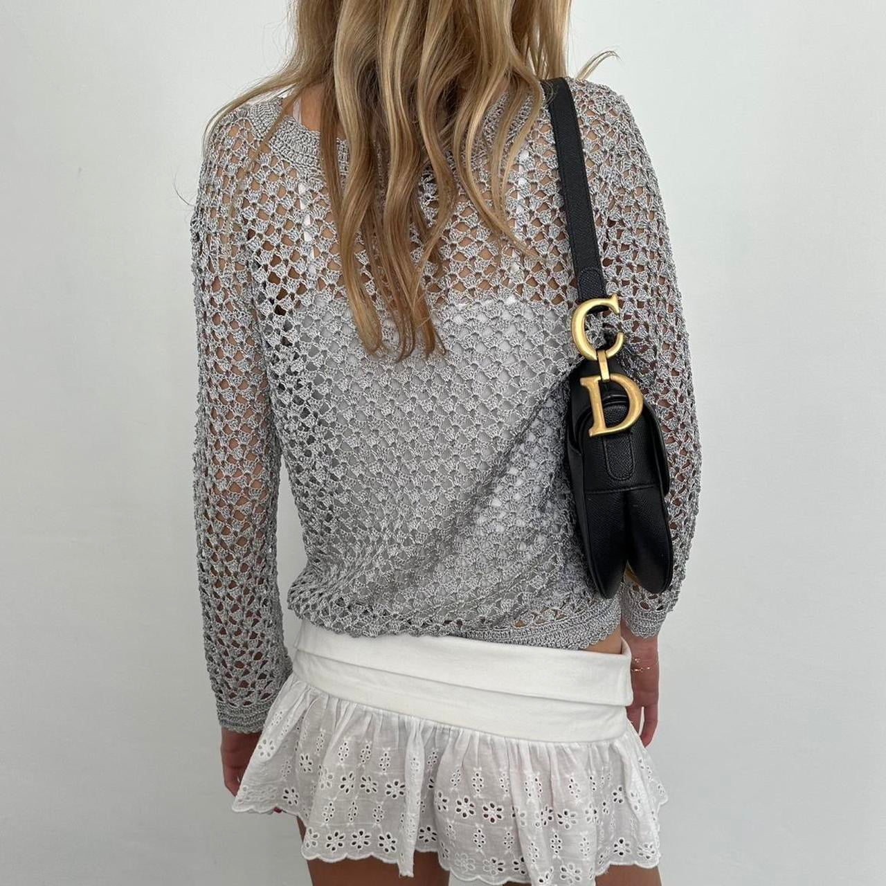 Vintage grey layering cardigan top