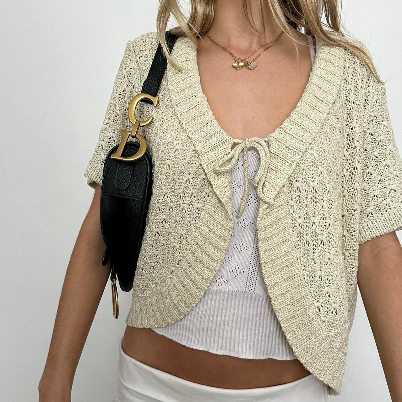 Vintage crochet layering cardigan top