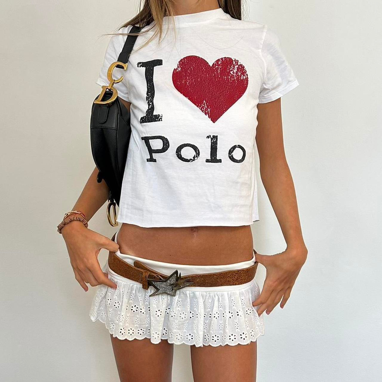 Vintage white Ralph Lauren baby tee š