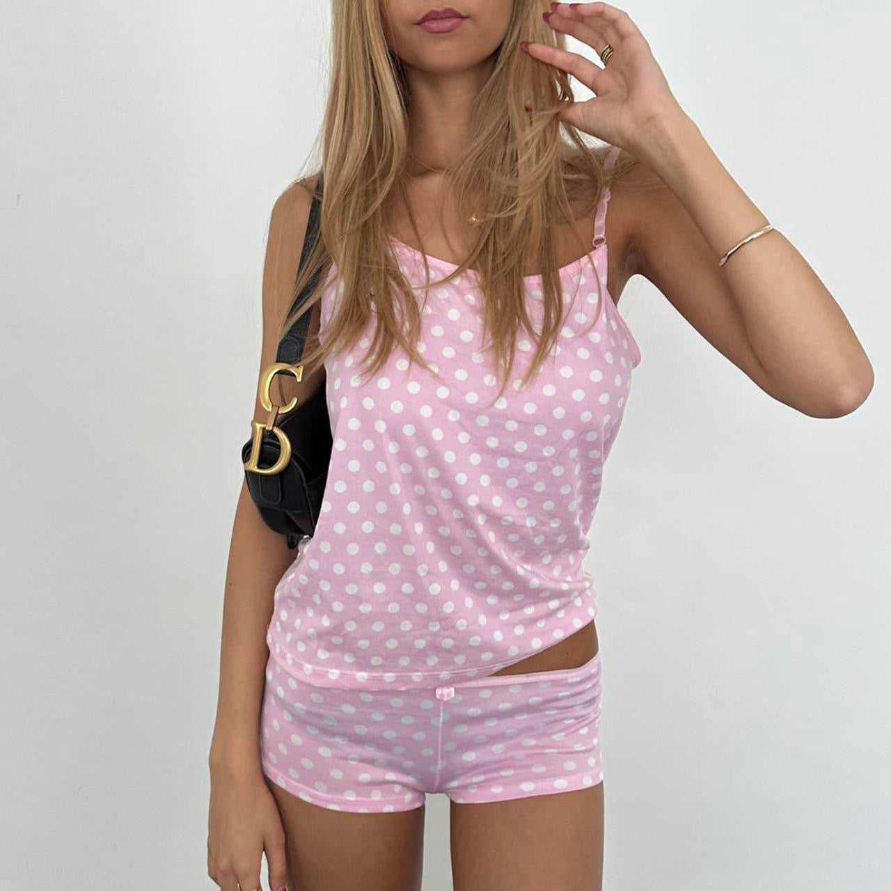 Vintage 90’s polka dots cami top & shorts set