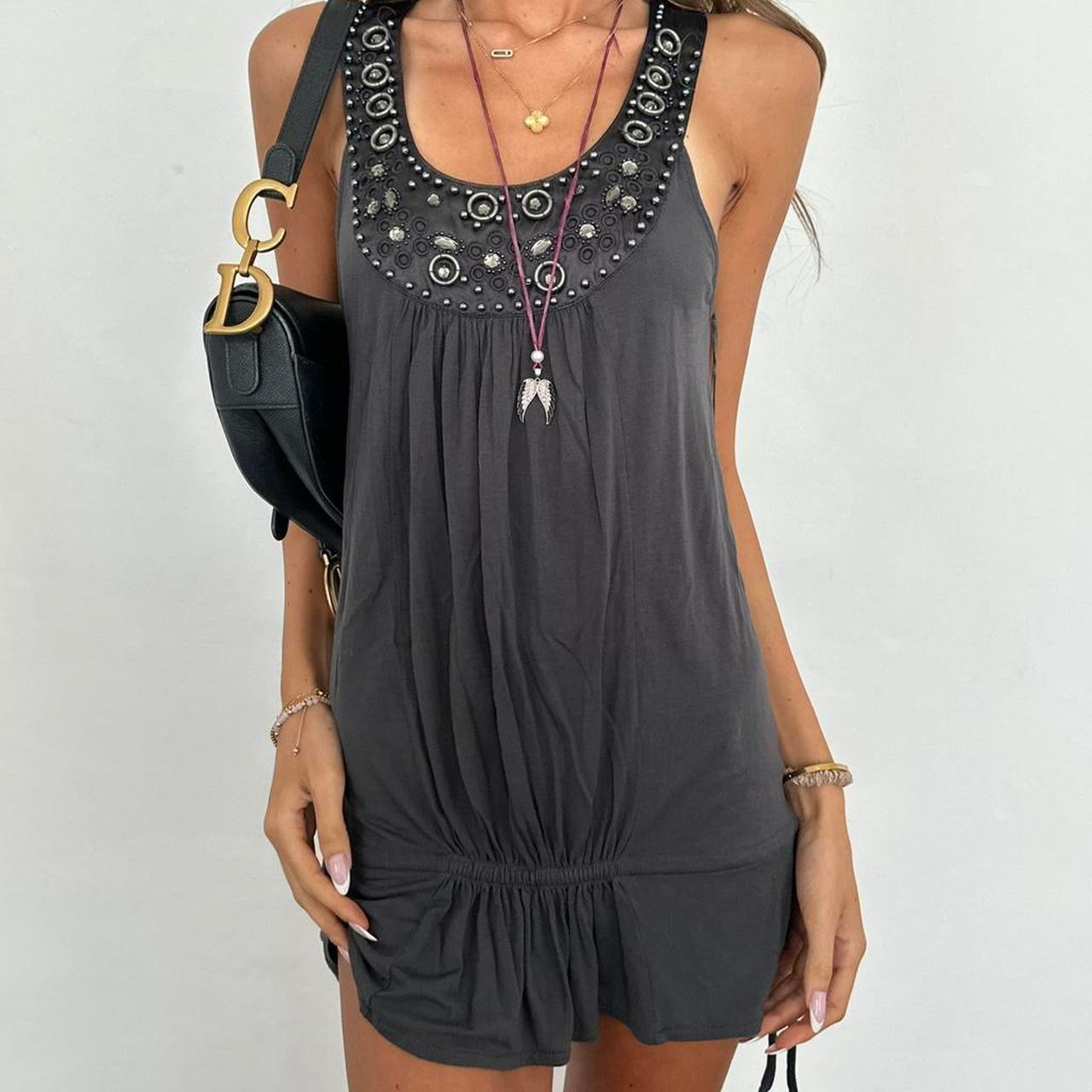 Vintage grey sequin mini dress