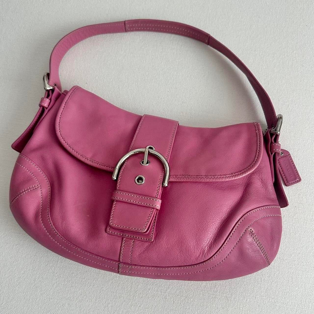 Pink Leather deals Purse Vintage 1990s