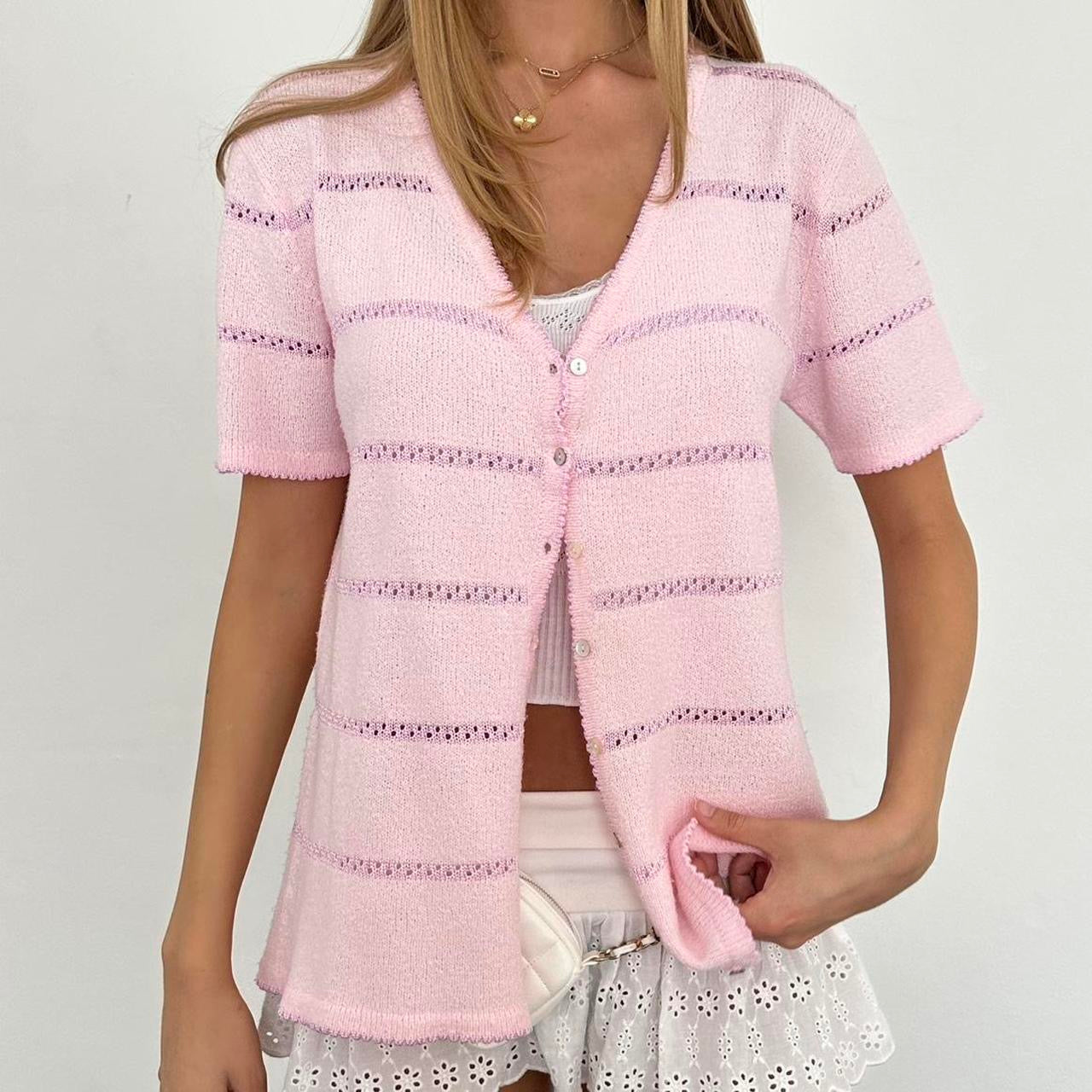 Vintage pink delicate layering cardigan