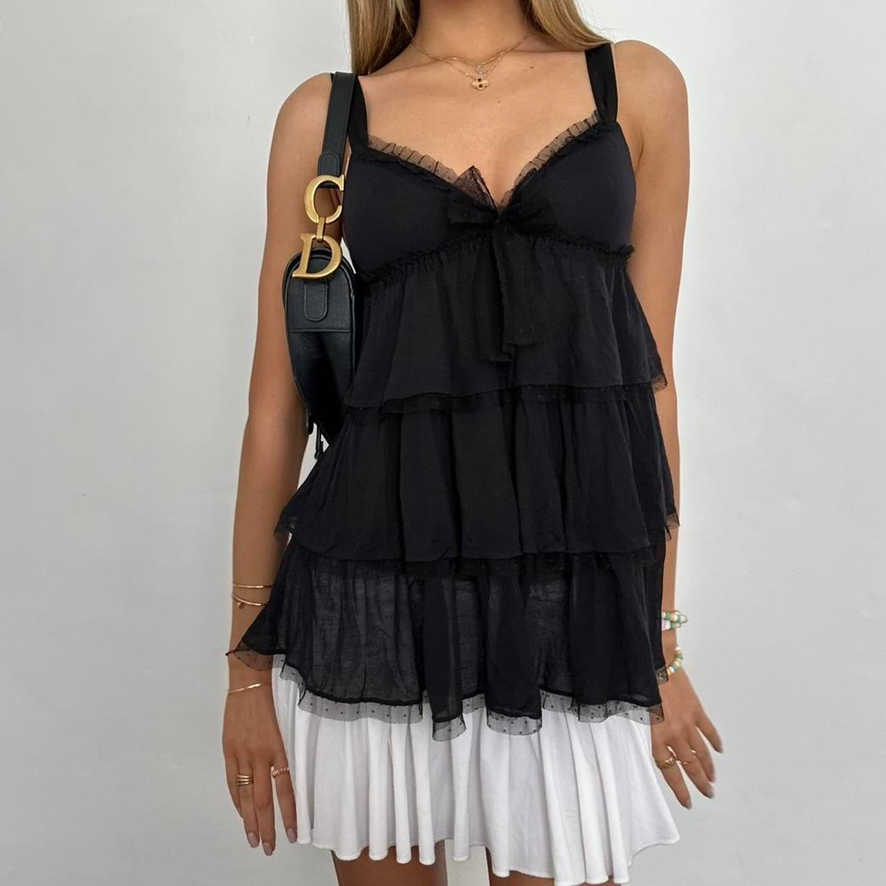 Vintage Victoria’s Secret black ruffle cami top