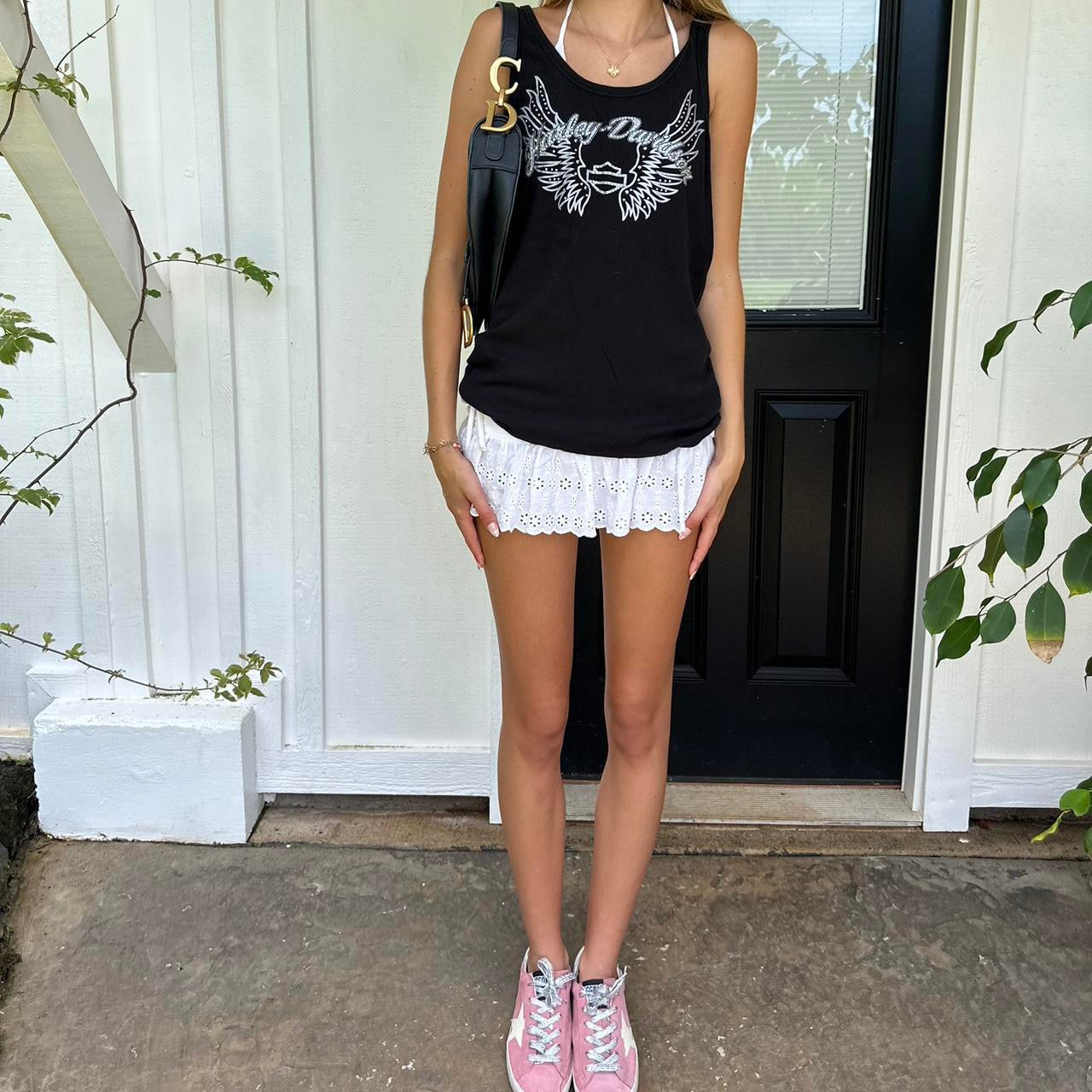 Vintage Harley Davidson black cami top