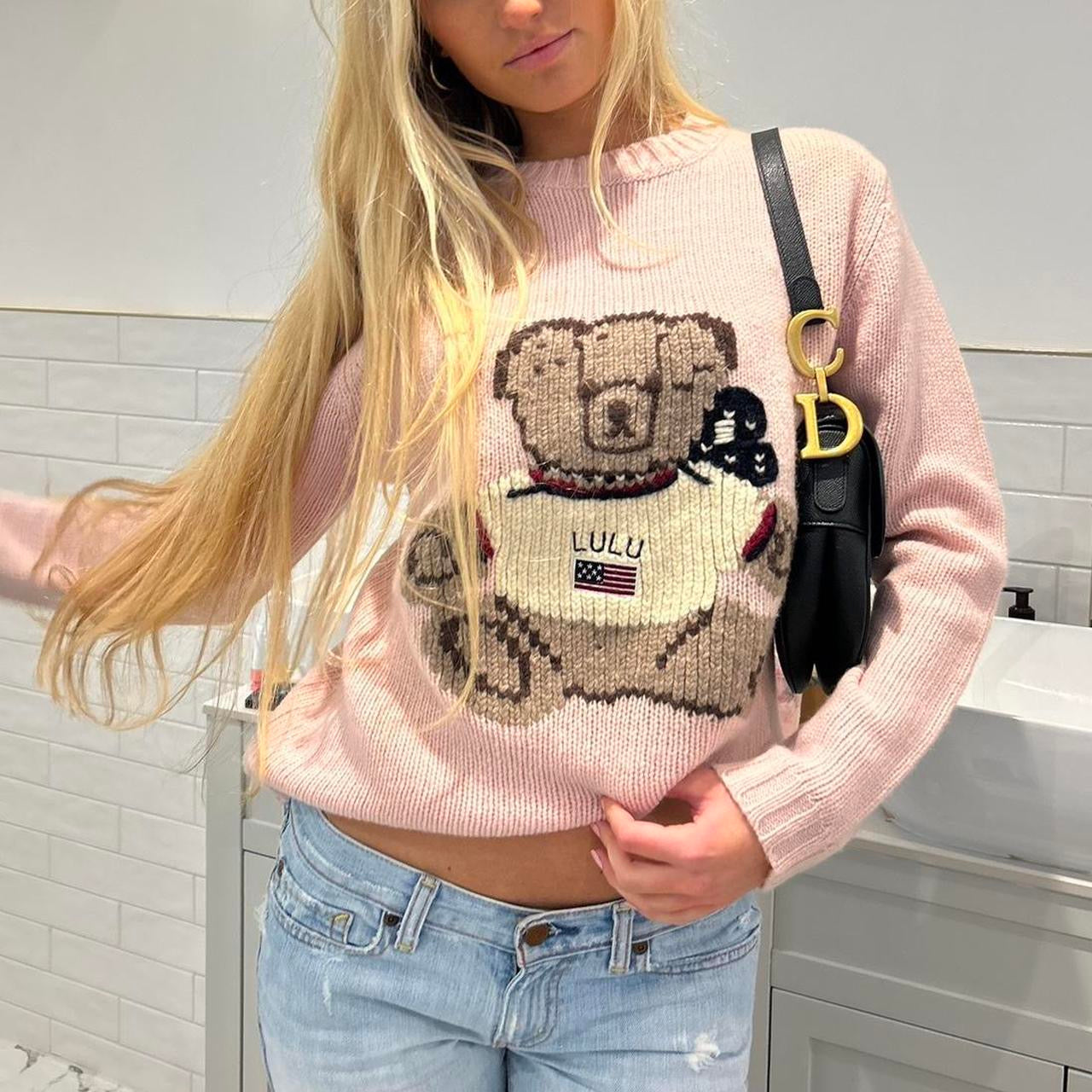 Vintage 90ās American Flag knit sweatshirt šš§š§ø