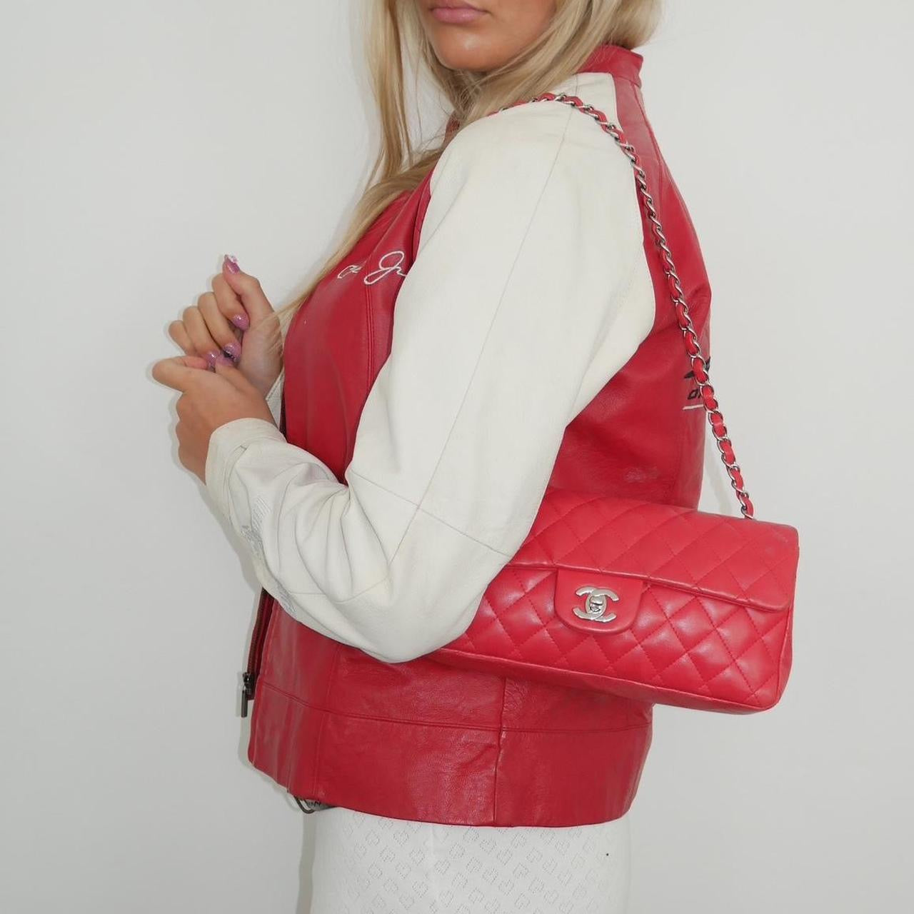 Vintage 90βs varsity red leather jacket π