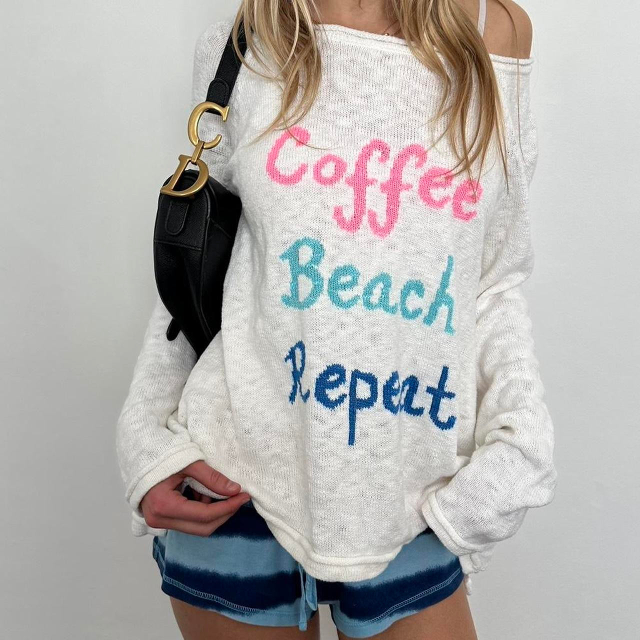 Vintage ‘coffee beach repeat’ sweater
