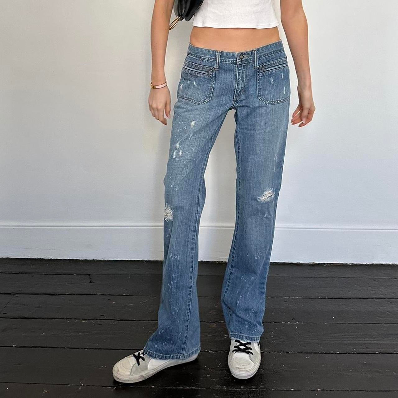 Vintage early 2000s Abercrombie and Fitch blue wash relaxed jeans