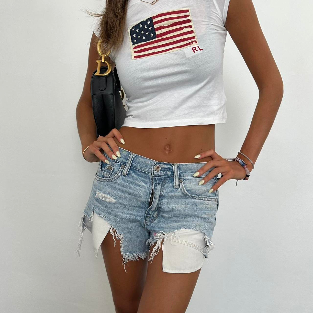 Vintage American Eagle distressed denim shorts