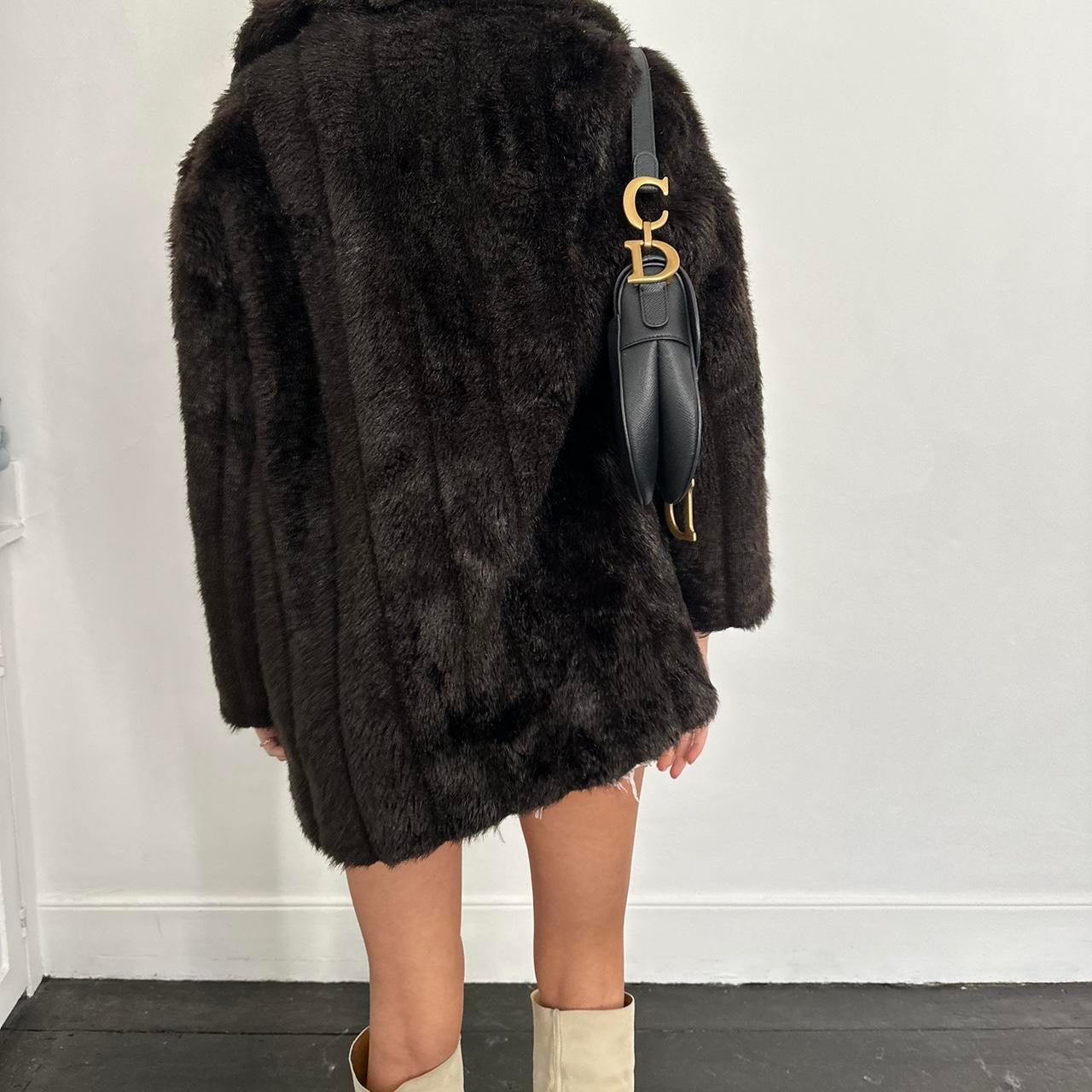 Vintage 2000’s brown faux fur jacket
