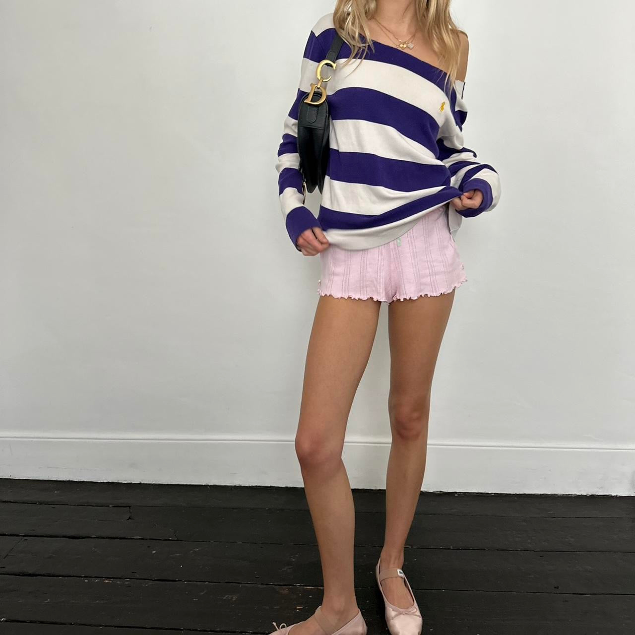 Vintage 90’s Ralph Lauren purple stripe long sleeve top
