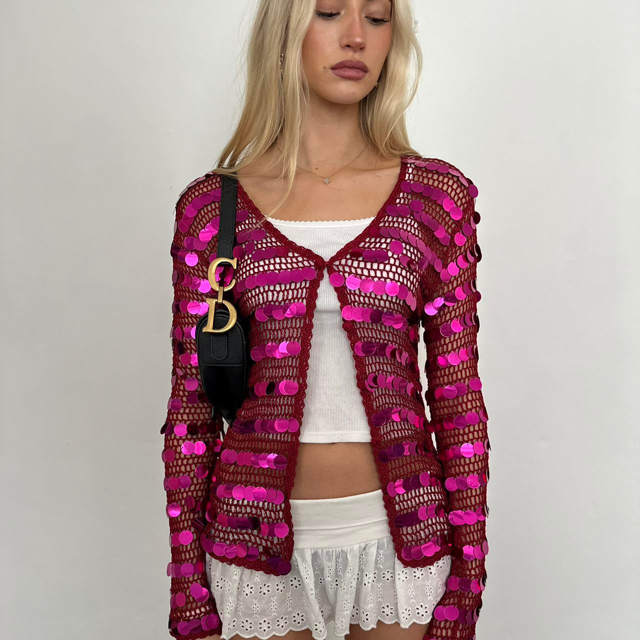 Vintage 90’s pink sequin long sleeve top