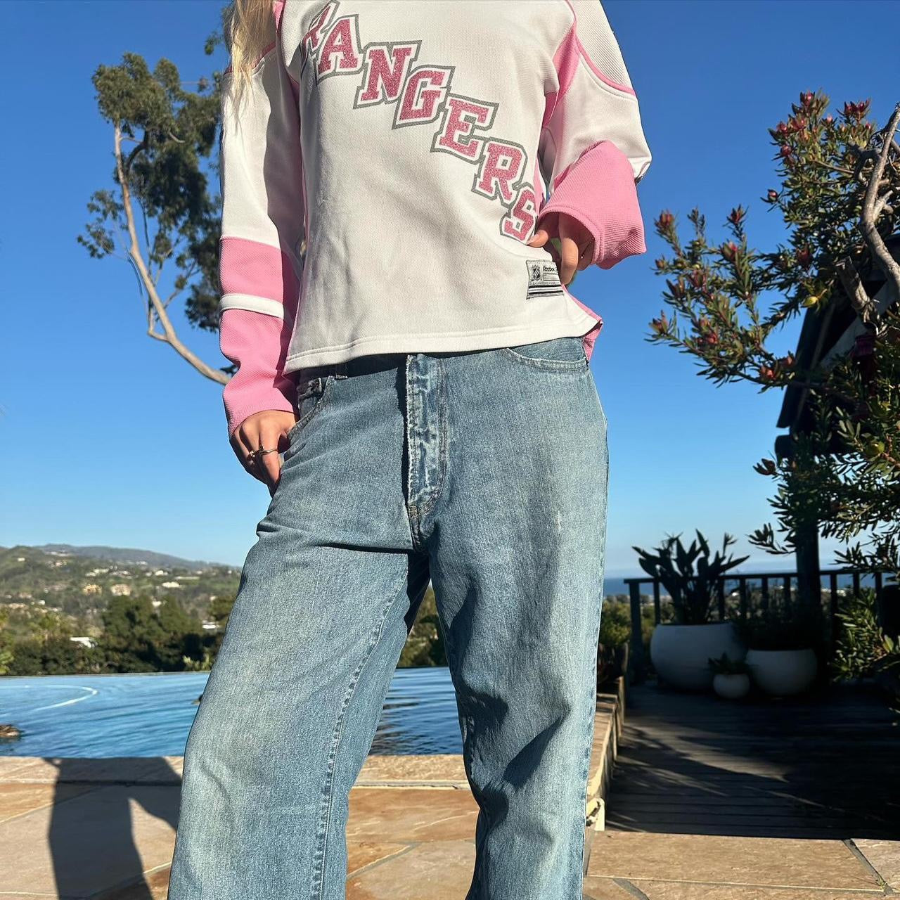 Vintage Rangers white and pink long sleeves top π