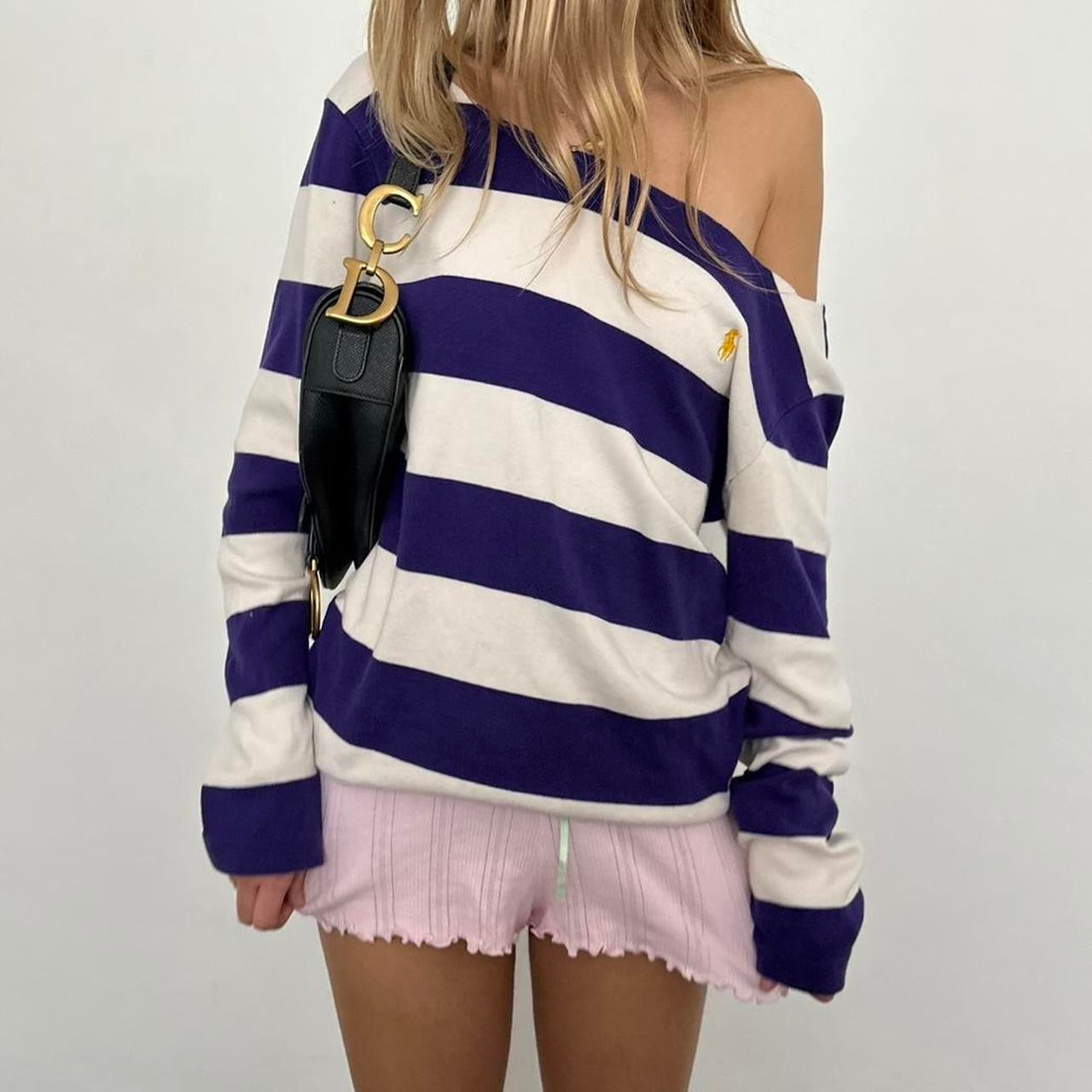 Vintage 90’s Ralph Lauren purple stripe long sleeve top