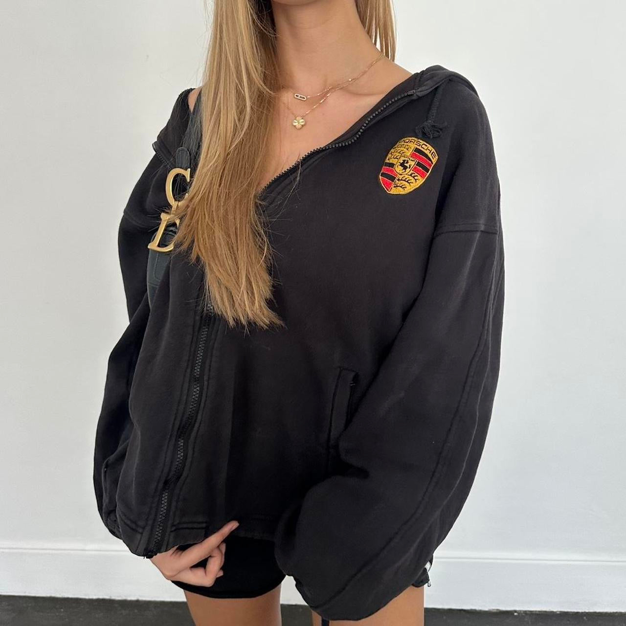 Vintage Porsche black hoodie top