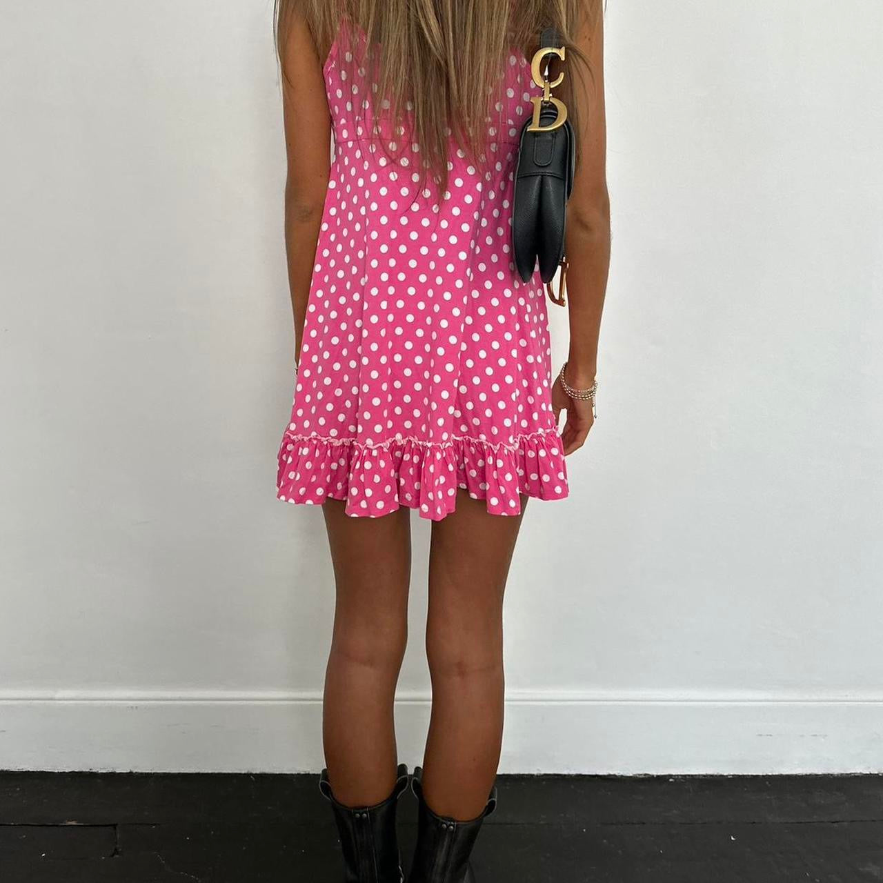 Vintage 2000’s Victoria’s Secret pink polka dots dress
