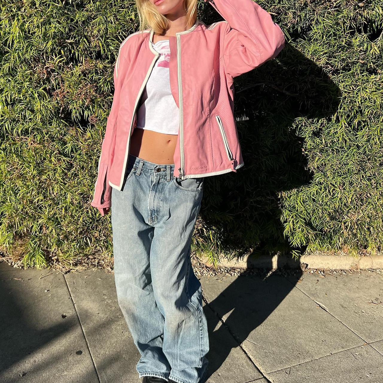 Vintage pink leather jacket π