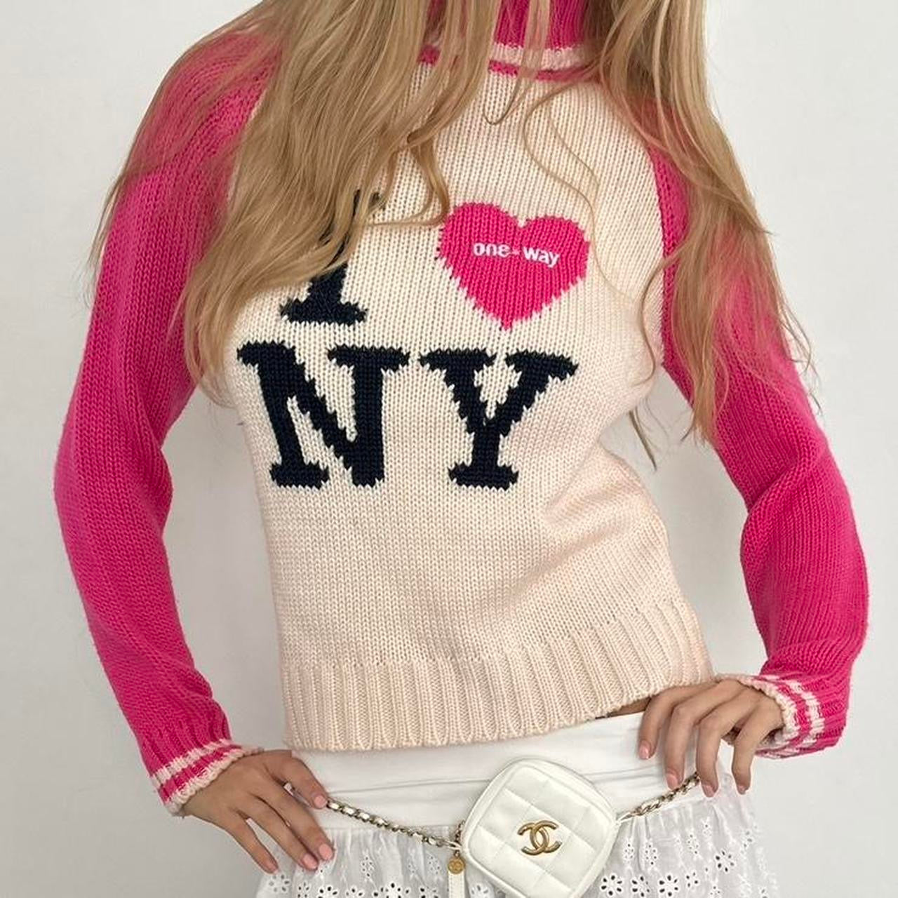 Vintage I love New York roll neck sweater
