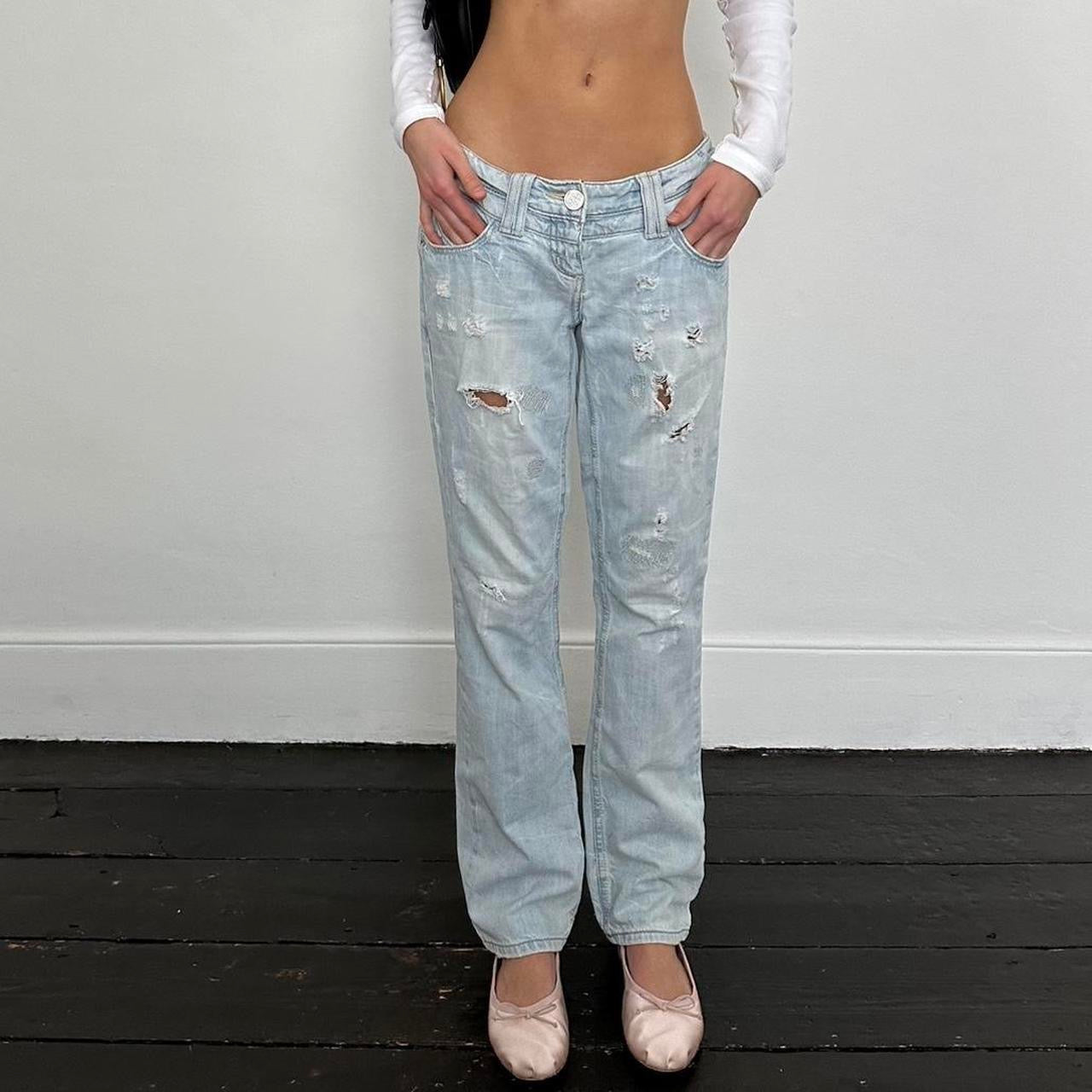 Vintage 2000’s blue distressed bootcut jeans