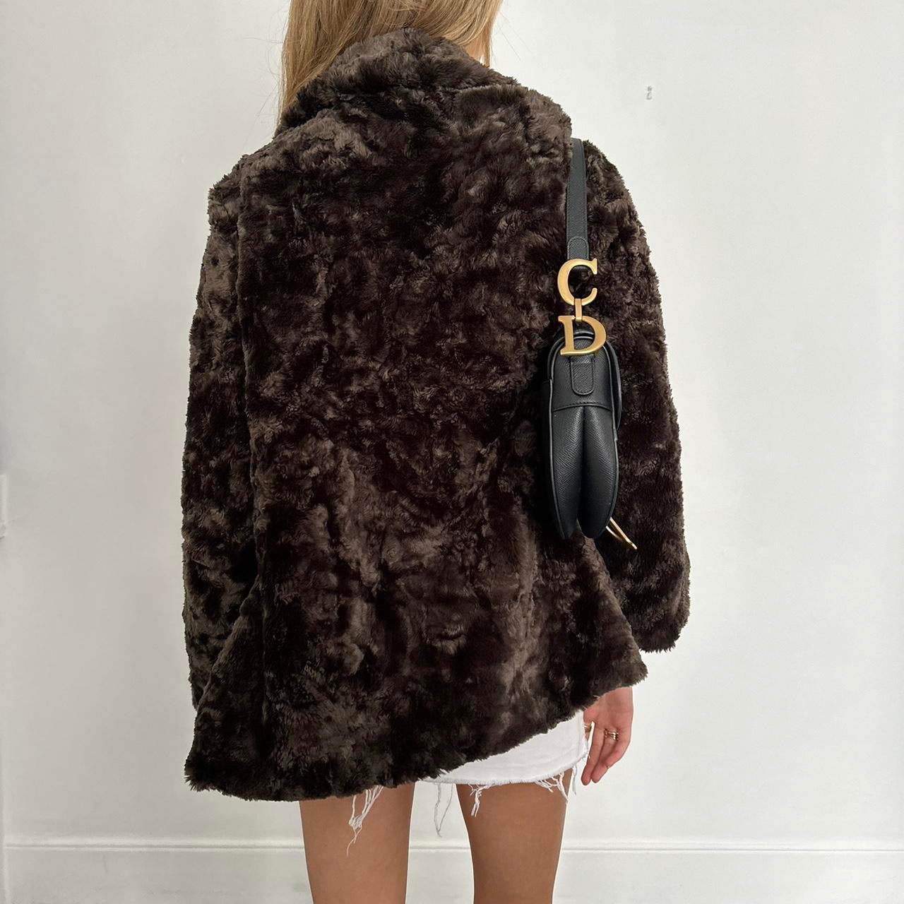Vintage 2000’s brown faux fur jacket