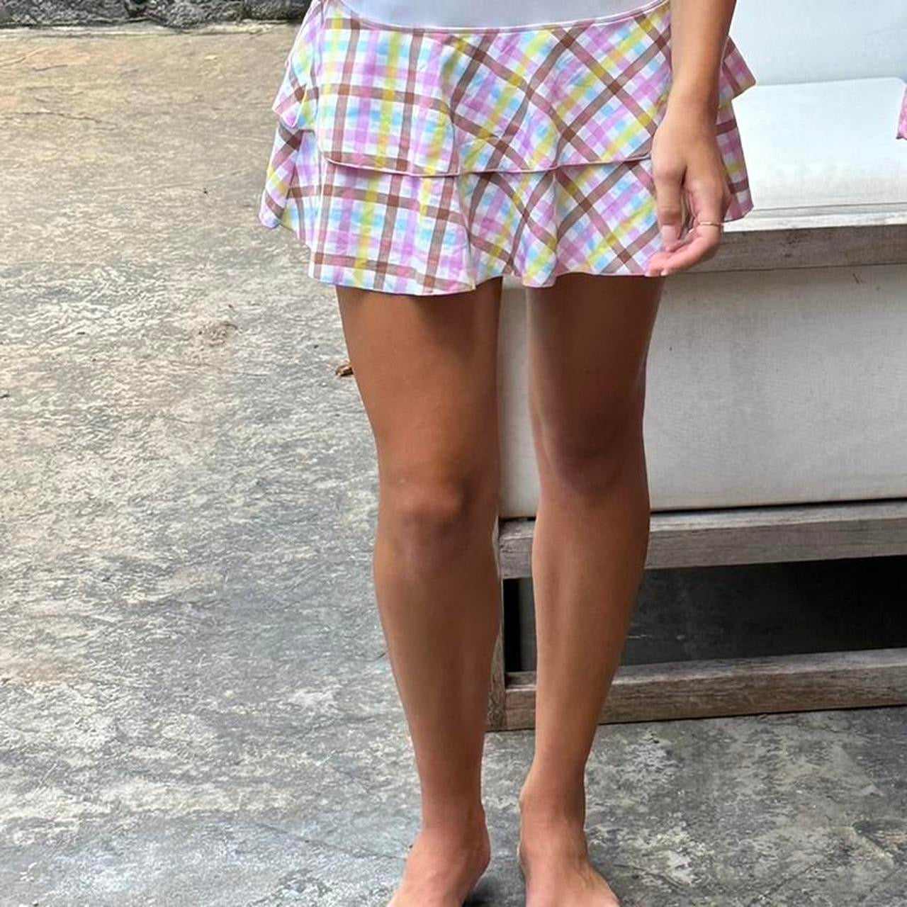 Vintage 90’s pastel tartan mini skirt