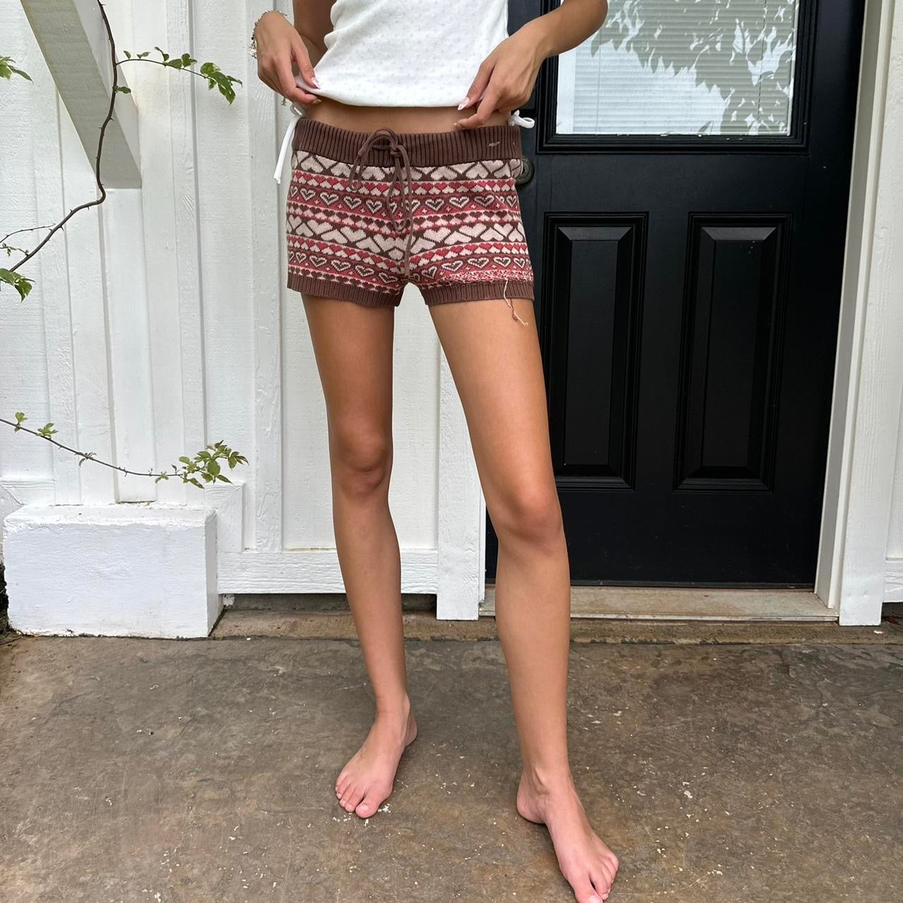 Vintage 2000s Roxy brown knitted shorts