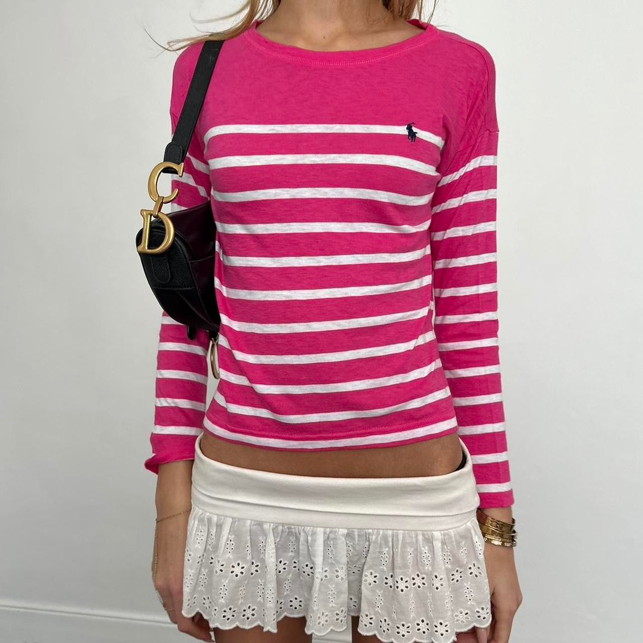 Vintage 2000’s Polo Ralph Lauren striped pink top