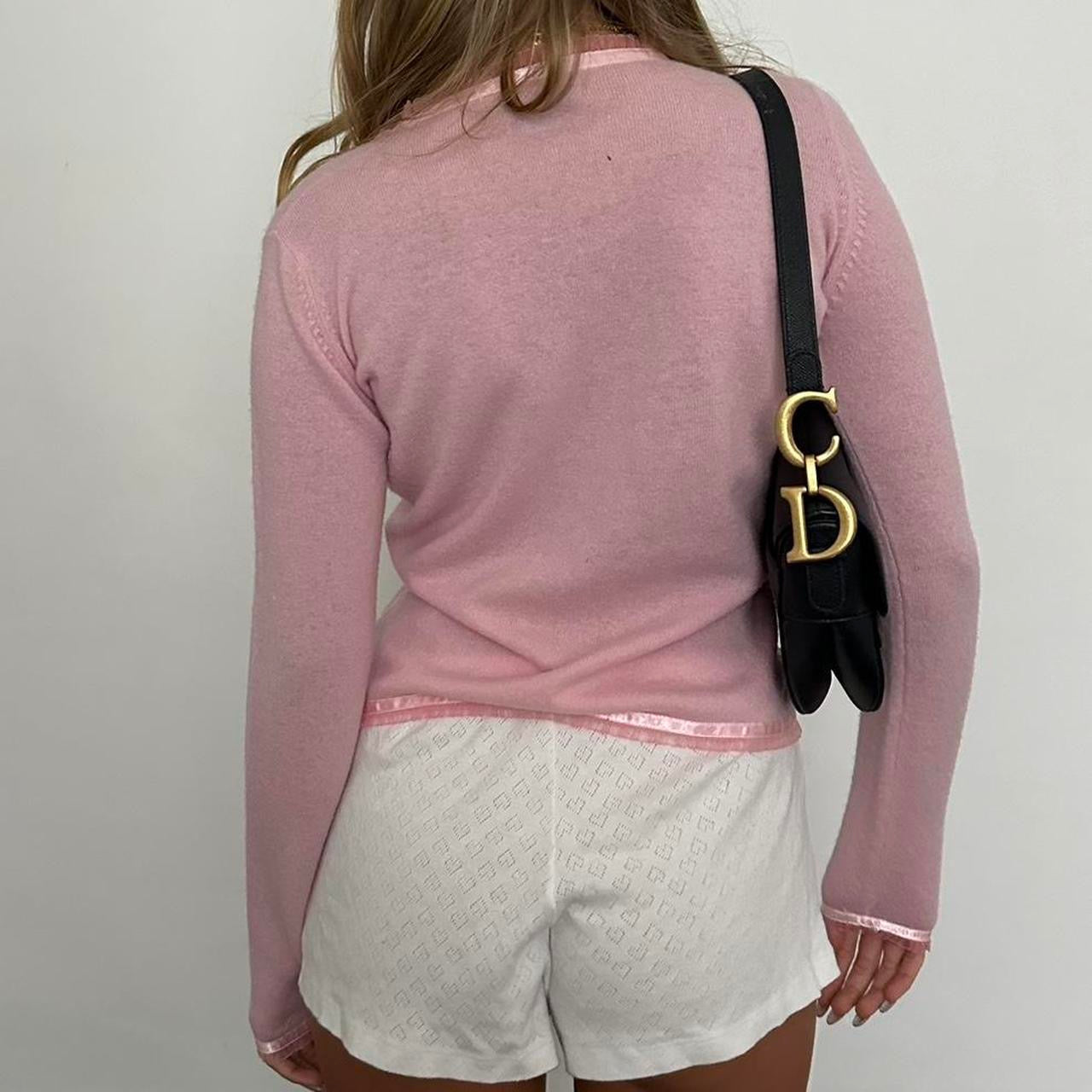 Vintage pink floral embroidered cardigan