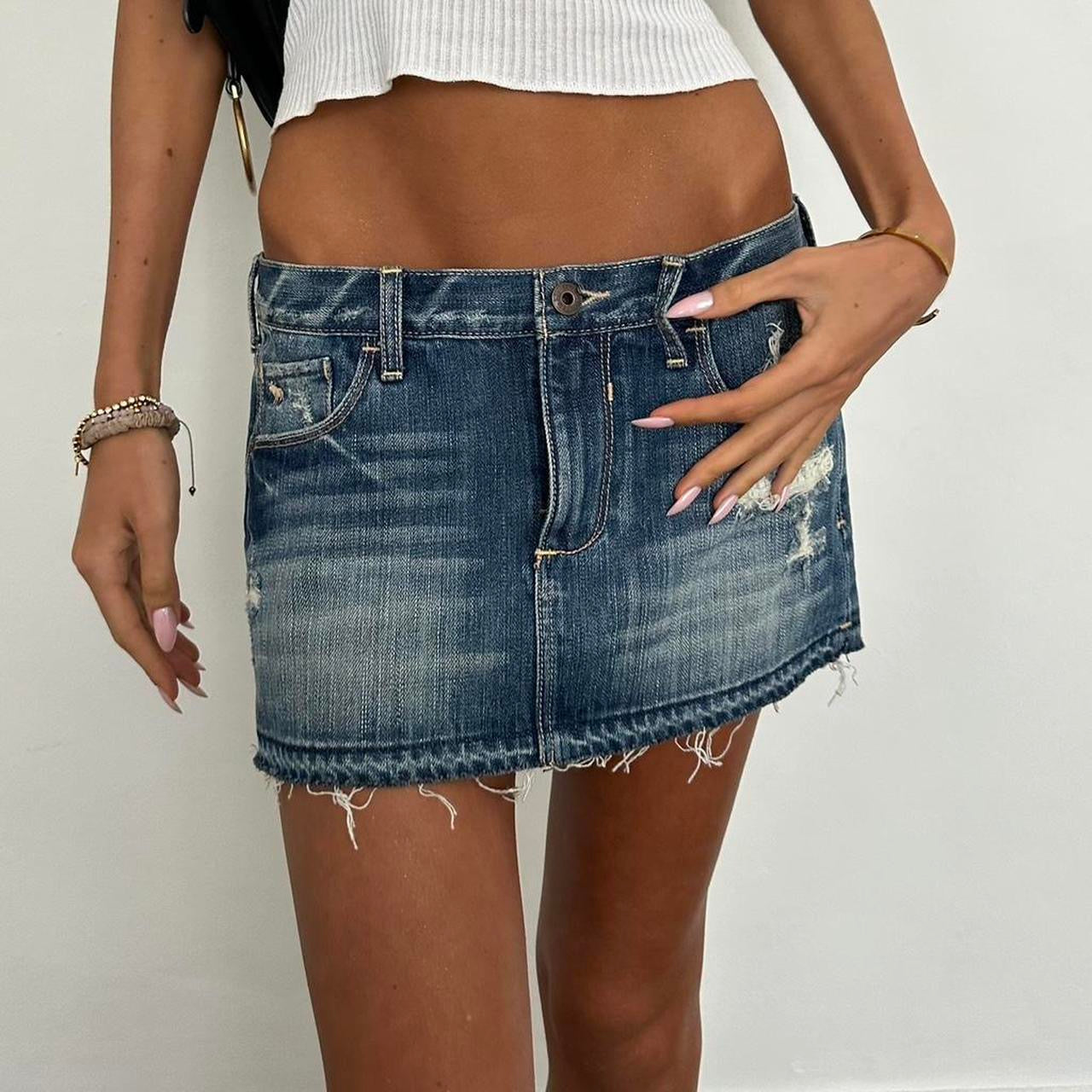 Vintage 90's Abercrombie & Fitch denim mini skirt – Chelsea Thrift