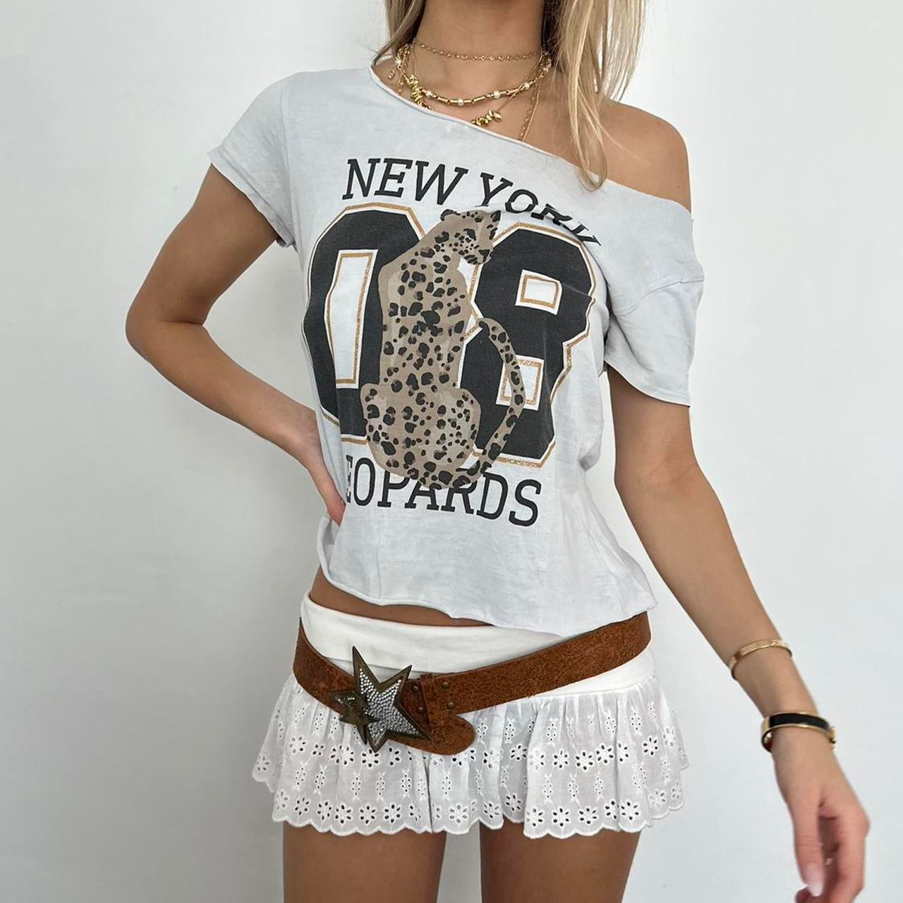 Vintage New York leopard sporty tee š š
