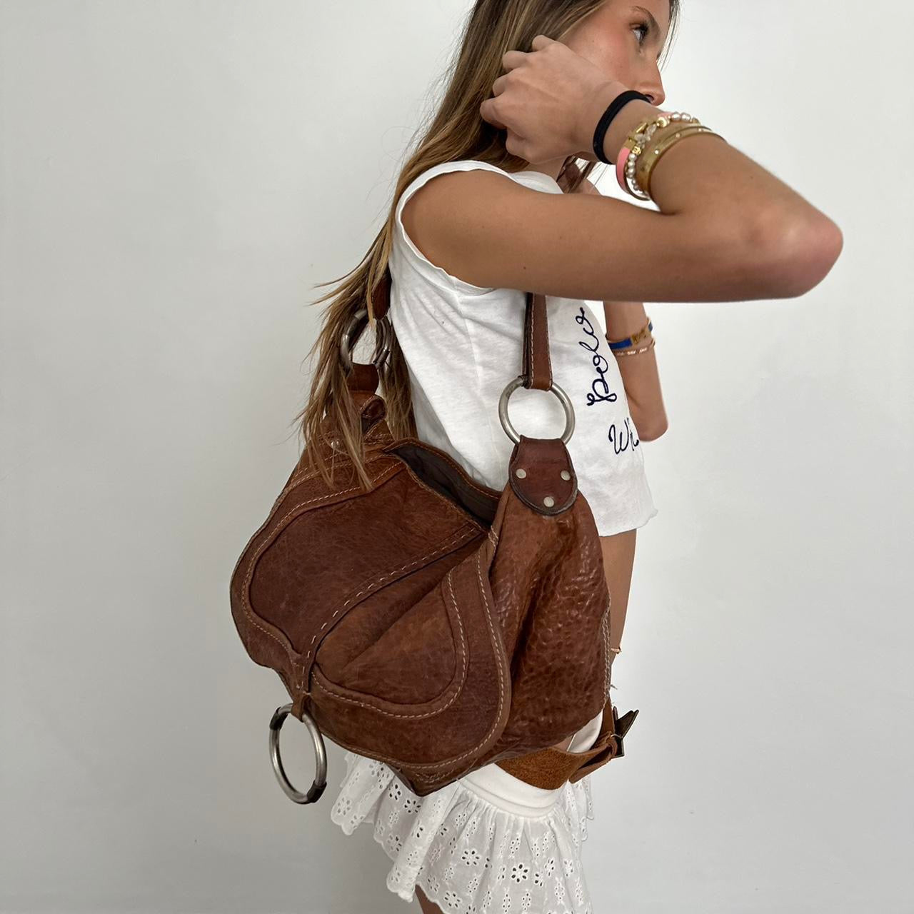 Vintage leather Ruehl 2000s saddle bag 🤎