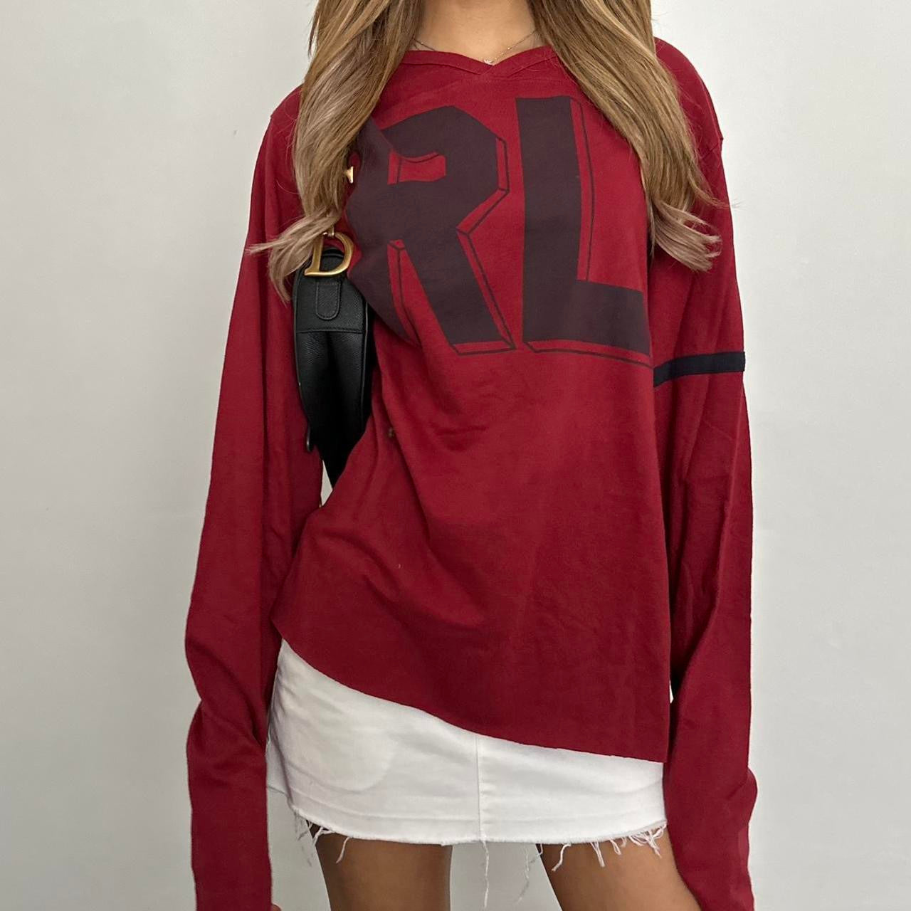 Vintage Polo Ralph Lauren red long sleeve jersey top š