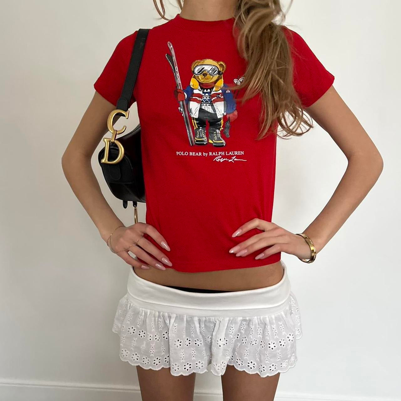 Vintage Ralph Lauren red bear baby tee