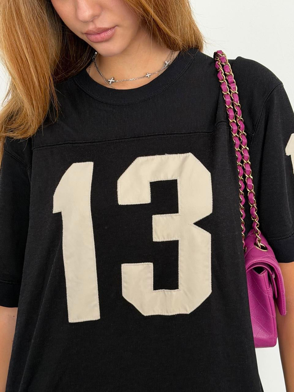 Vintage 00’s black varsity jersey top