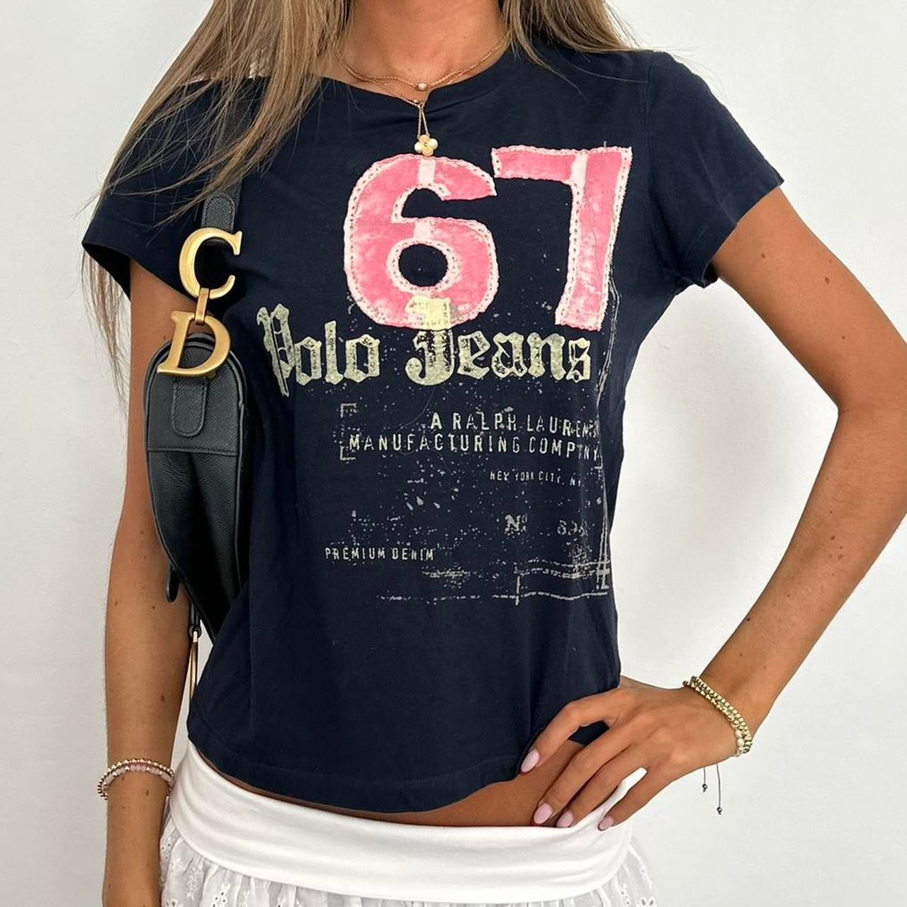 Vintage Ralph Lauren pink 67 graphic baby tee