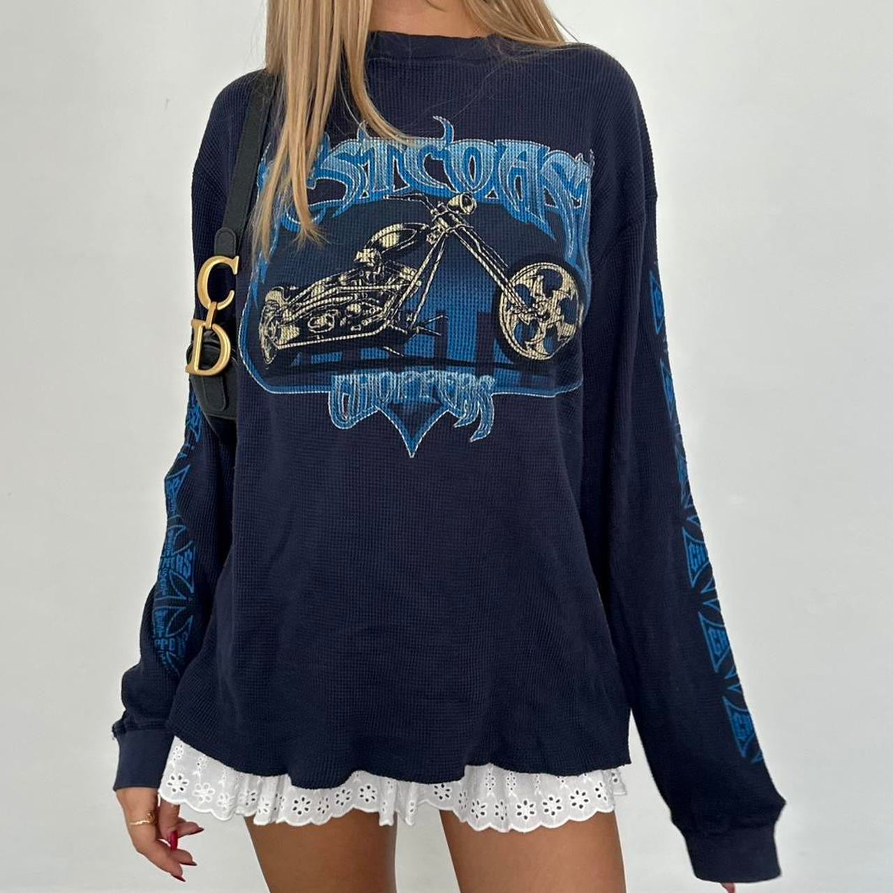Vintage 90’s West Coast Choppers waffle long sleeve top