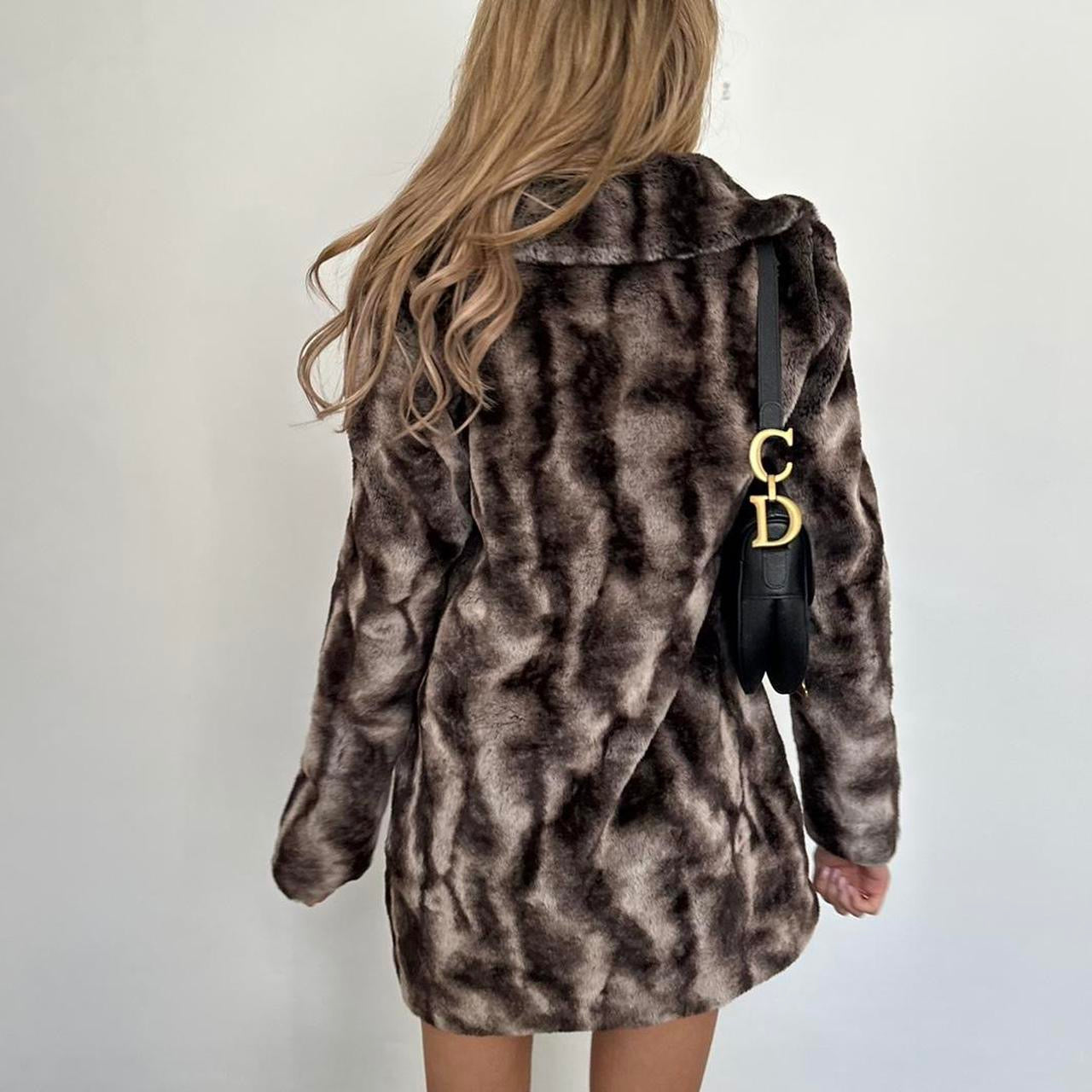 Vintage 2000’s brown faux fur jacket