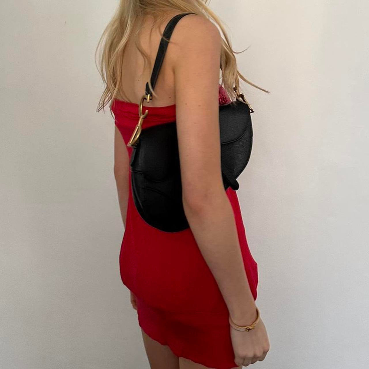 Vintage sequin red party strapless dress