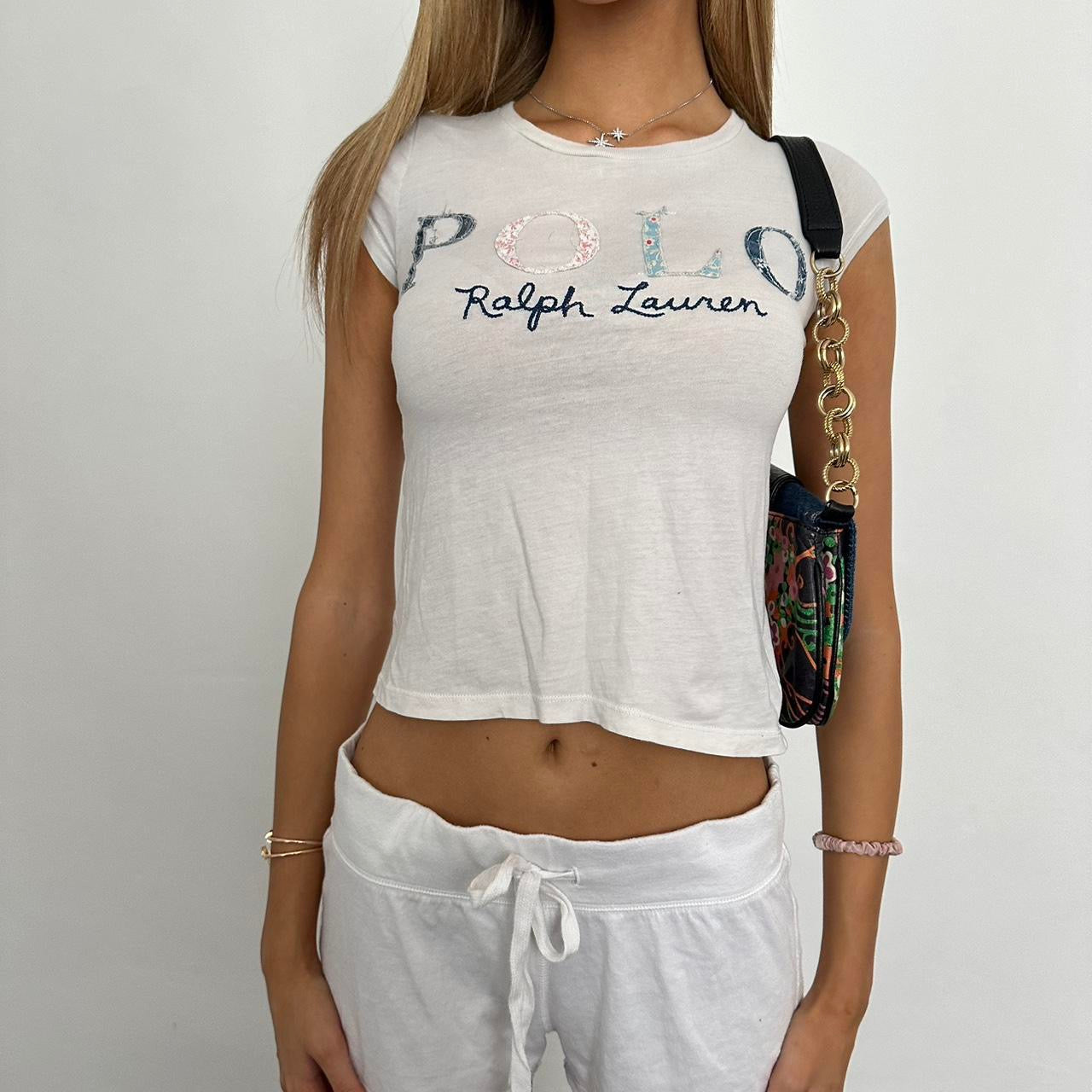 Vintage Ralph Lauren embroidered letters baby tee šš©·āļø