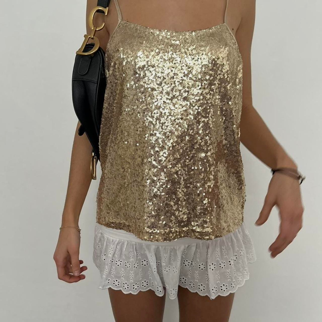 Vintage 90’s gold sequin cami top