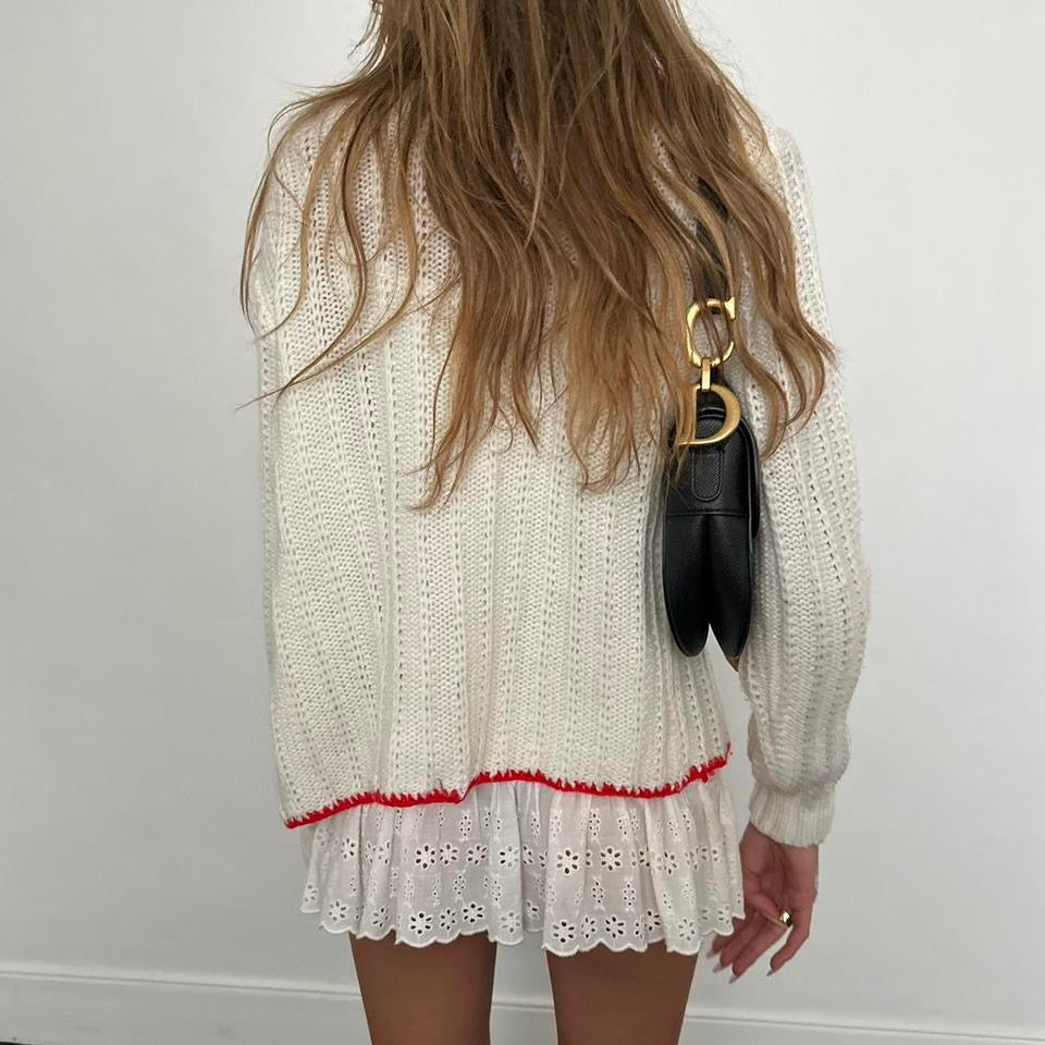 Vintage knitted tie up cardigan