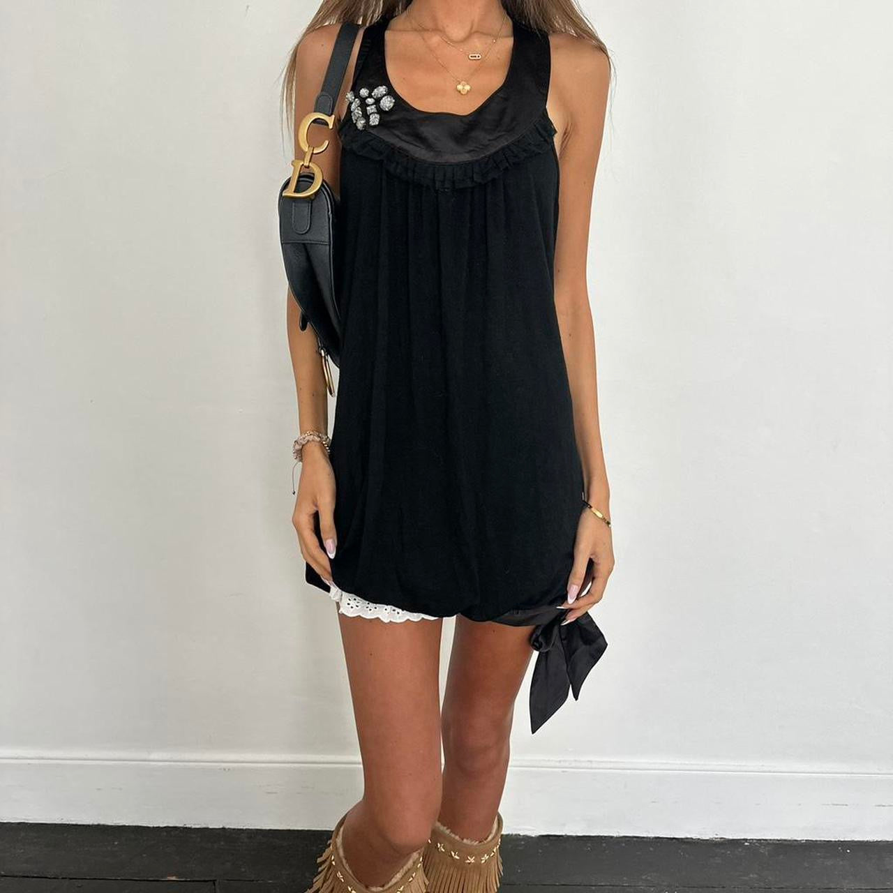 Vintage 2000’s black tie up dress