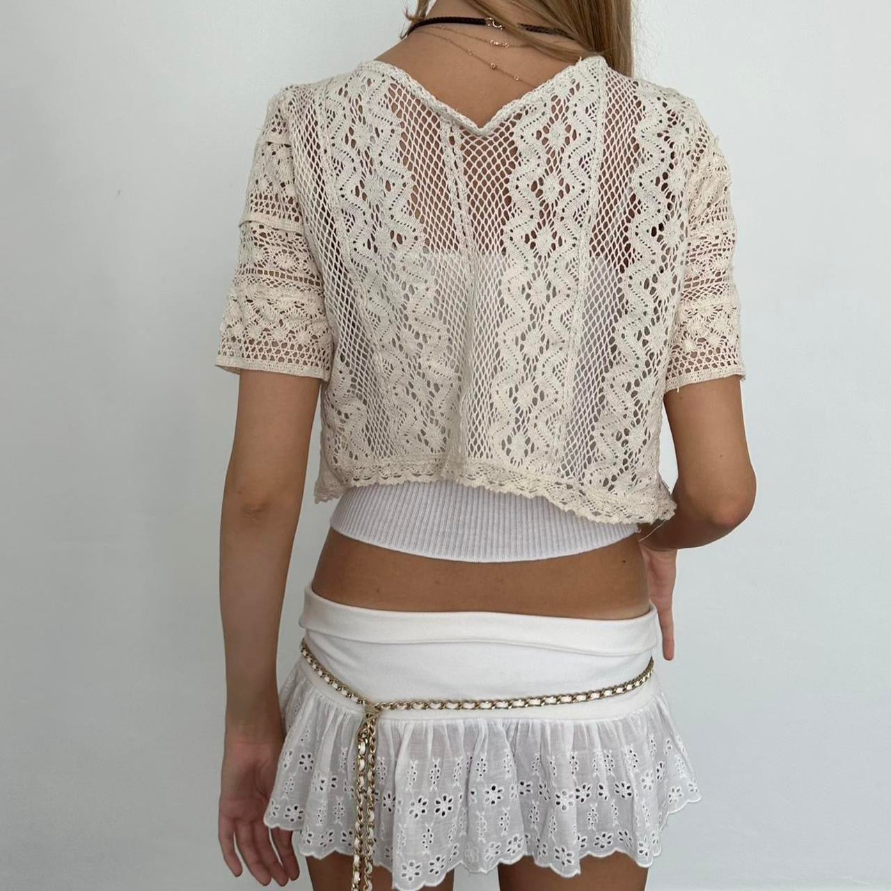 Vintage cream delicate layering top
