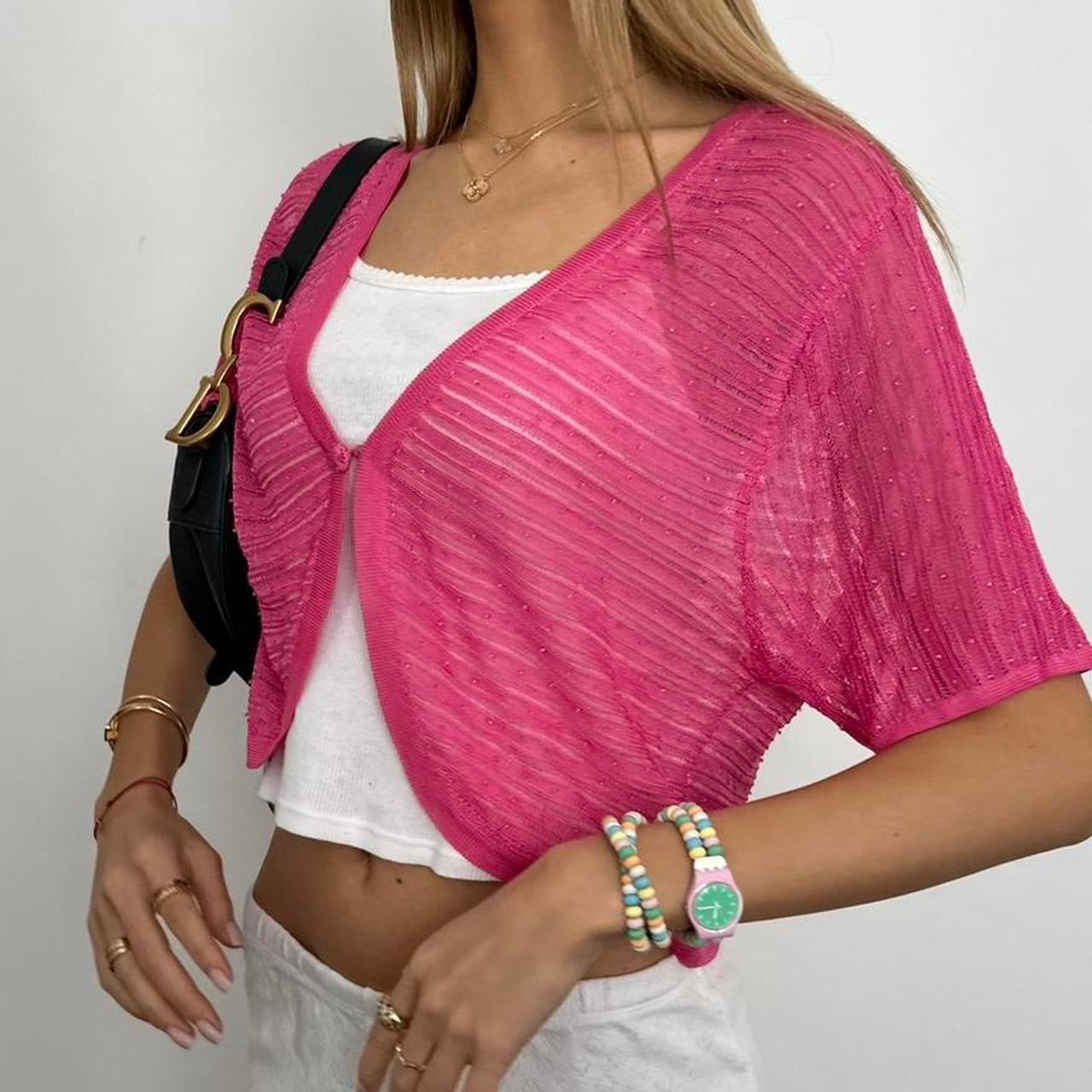 Vintage pink cardigan top