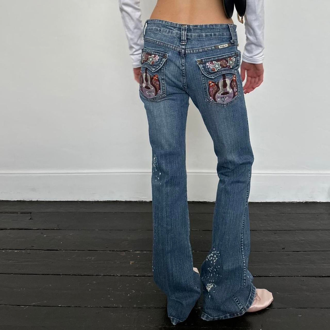 Vintage 90’s embellished guitar jeans