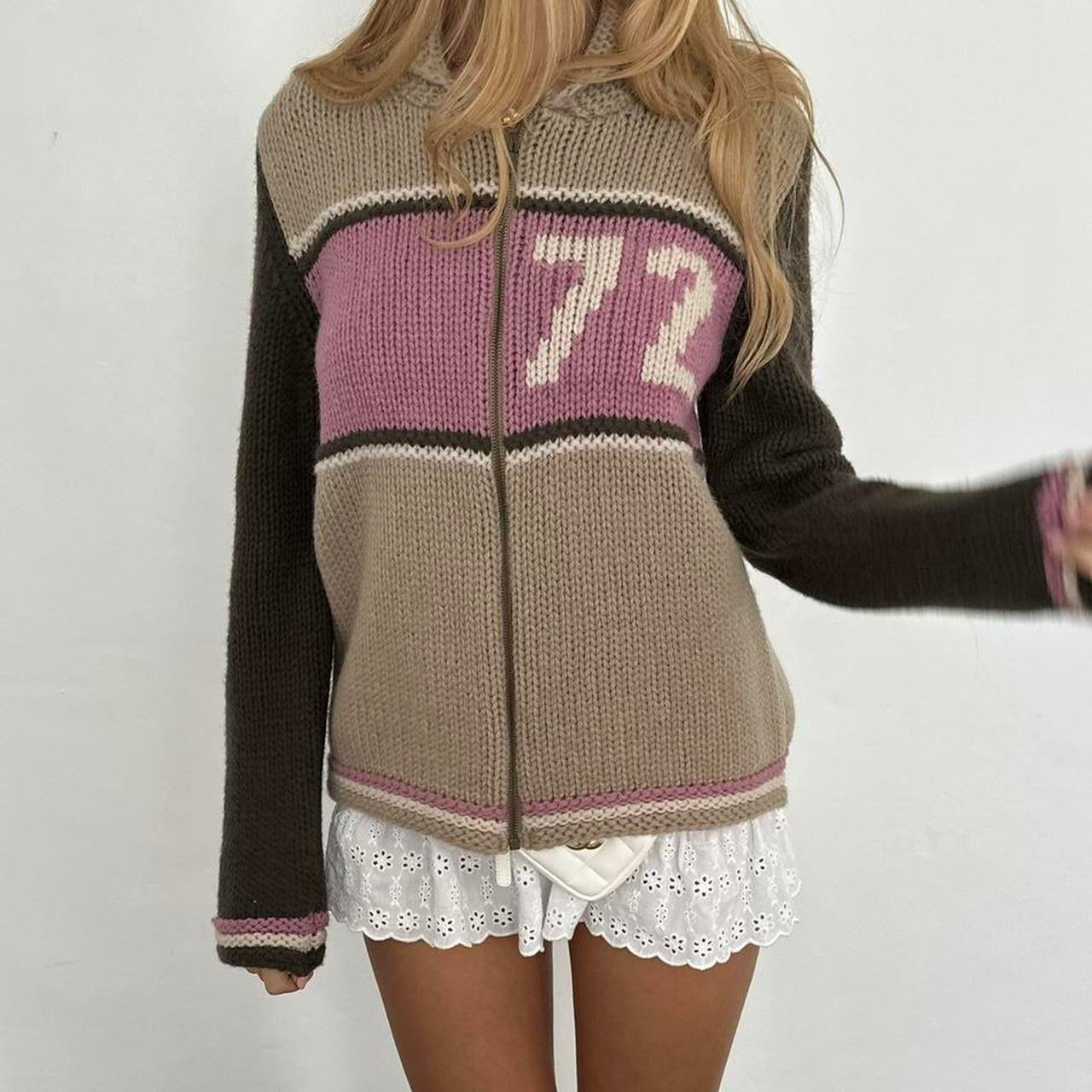 Vintage 90ās knit zip up cardigan