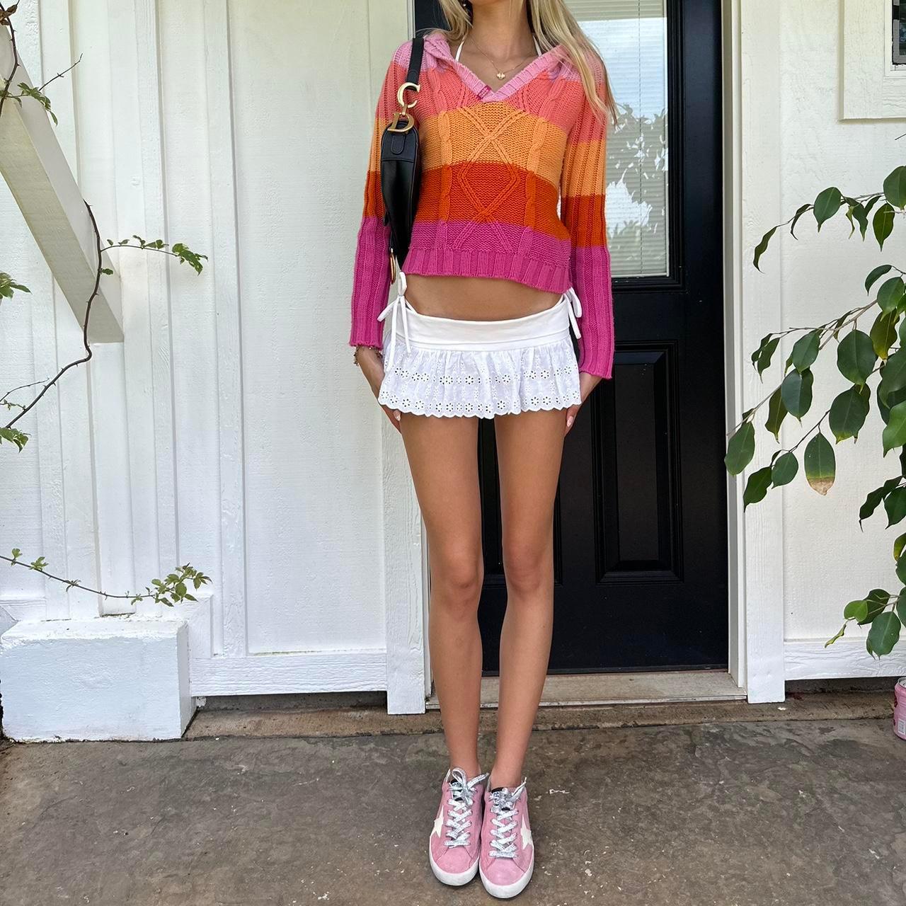 Vintage 2000’s knitted striped hoodie