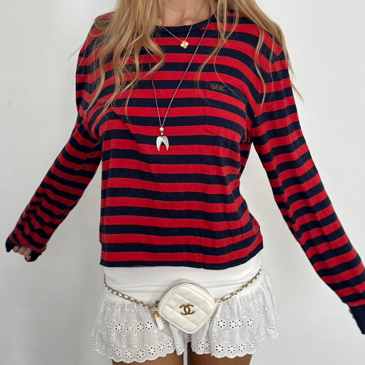 Vintage Ralph Lauren red striped long sleeve top